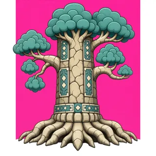 overgrown standing tree
