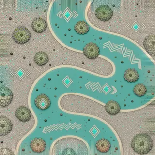 lichen-speckled fine gravel path