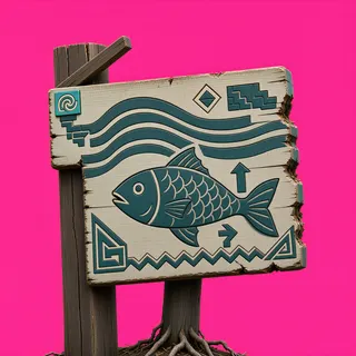 damaged wayfinding sign without text