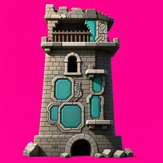 damaged watchtower