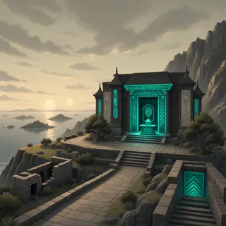 hidden shrine at dusk