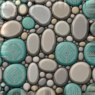 weathered coastal pebbles