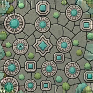 overgrown flat paving