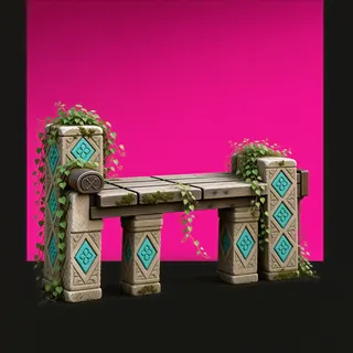 overgrown bench