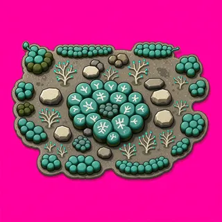 lichen patch, sparse arrangement