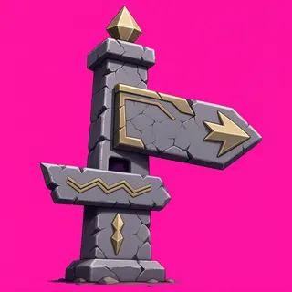 damaged wayfinding sign without text