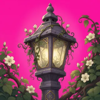 overgrown lantern post