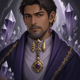 original adult merchant, calm expression