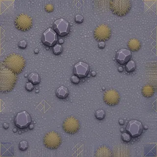 lichen-speckled fine gravel path