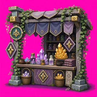 overgrown market stall