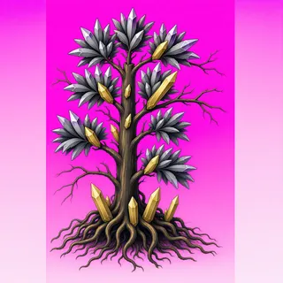 damaged tall shrub