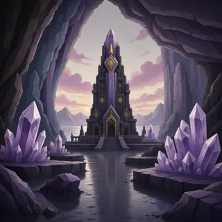 ancient landmark at overcast twilight