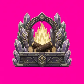 campfire, ornate design