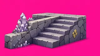 stairs upward, damaged