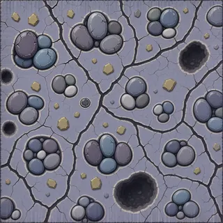 damaged river pebbles