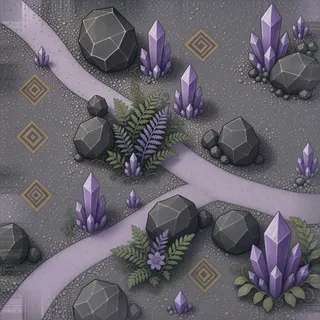 overgrown fine gravel path