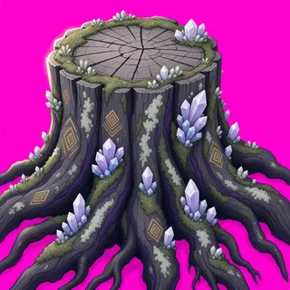 overgrown tree stump