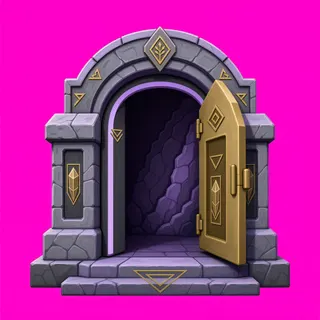 door open, intact