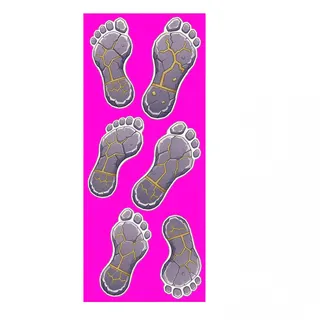 footprints, elongated arrangement