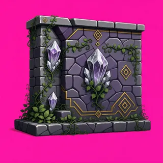 wall inner corner, overgrown