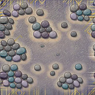 dust-covered river pebbles
