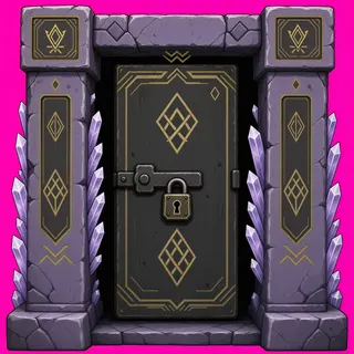 door locked, weathered
