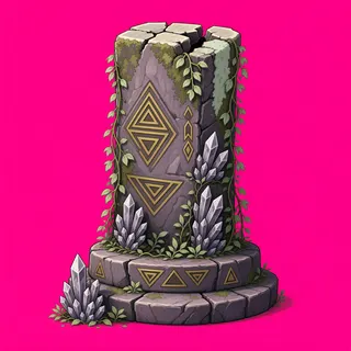 overgrown broken pillar