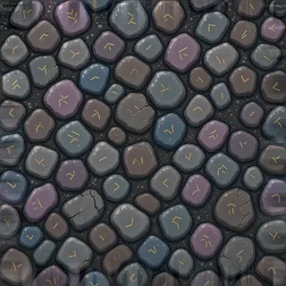 damp worn cobbles