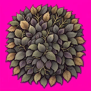 dry leaves, dense arrangement