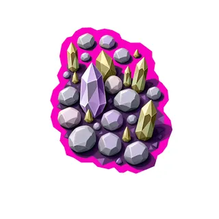 spilled pebbles, irregular arrangement
