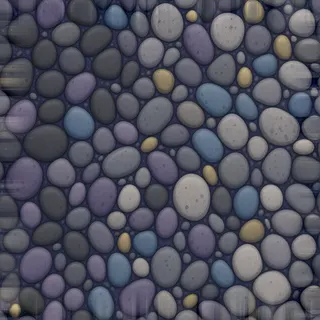 weathered river pebbles