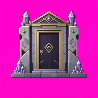 door closed, intact