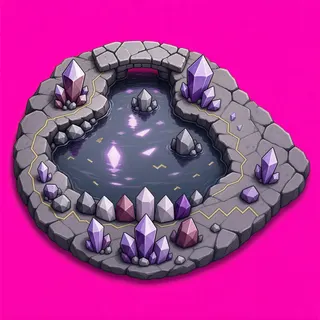 shallow puddle, elongated arrangement