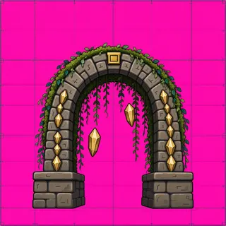 support arch, overgrown