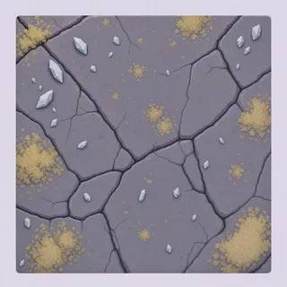 lichen-speckled rough stone floor