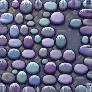 frosted river pebbles