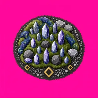 small moss patch, clustered arrangement
