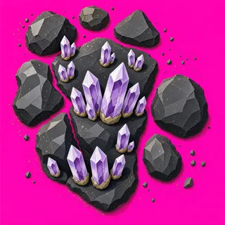 scattered grit, dense arrangement