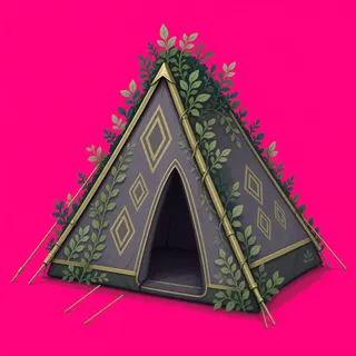 overgrown tent