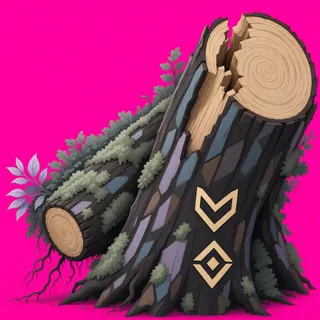 overgrown fallen log