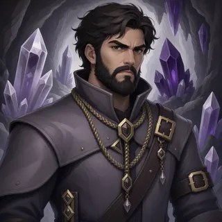 original adult merchant, determined expression