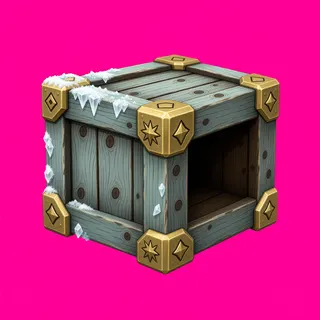 frosted wooden crate