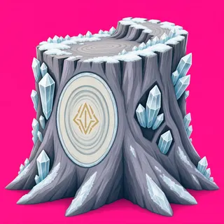 frosted tree stump