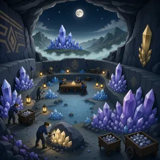 resource clearing at moonlit night