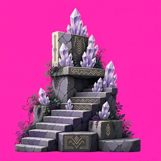 stairs upward, overgrown