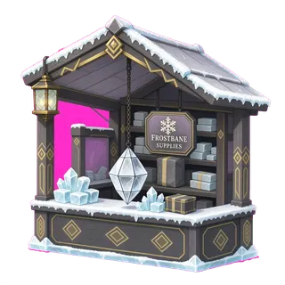frosted market stall