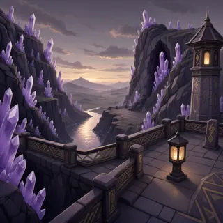 border overlook at dusk