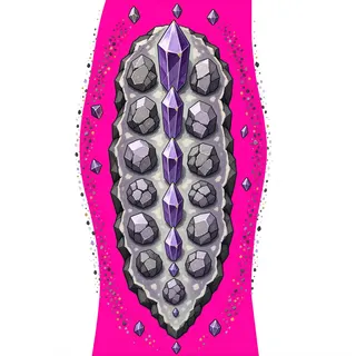 scattered grit, elongated arrangement