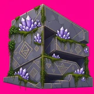 wall outer corner, overgrown