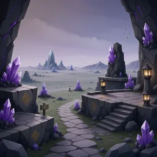 border overlook at overcast twilight